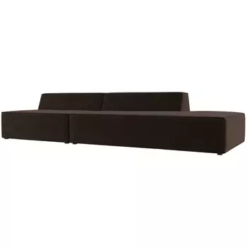 Прямой модульный диван Монс Модерн правый (Микровельвет/Коричневый) Лига Диванов 119469