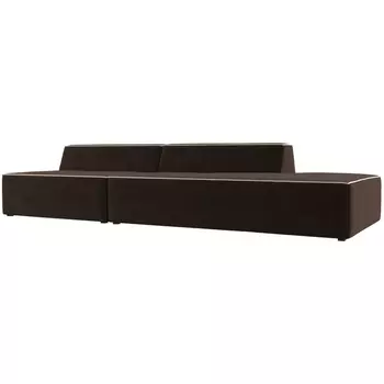 Прямой модульный диван Монс Модерн правый (Микровельвет/Коричневый) Лига Диванов 119478