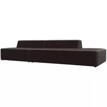 Прямой модульный диван Монс Модерн правый (Экокожа/Коричневый) Лига Диванов 119501