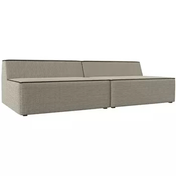 Прямой модульный диван Монс (Рогожка,Микровельвет/Бежевый) Лига Диванов 119397