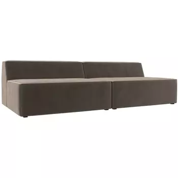 Прямой модульный диван Монс (Велюр/Коричневый) Лига Диванов 119366