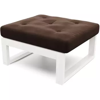 Пуф Arsko Амбер белая эмаль коричневый велюр