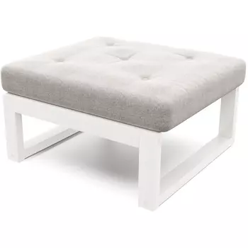 Пуф Arsko Амбер белая эмаль серая рогожка