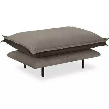 Пуф Barcelona ОГОГО (арт.850174), (Велюр,Экокожа/Темно-серый,Коричневый) ОГОГО Обстановочка!