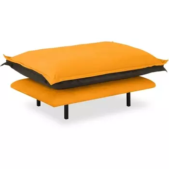 Пуф Barcelona ОГОГО (арт.850176), (Велюр,Экокожа/Желтый,Коричневый) ОГОГО Обстановочка!