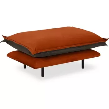 Пуф Barcelona ОГОГО (арт.850177), (Экокожа,Велюр/Коричневый,Красный) ОГОГО Обстановочка!