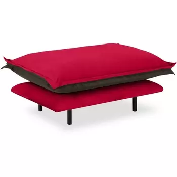 Пуф Barcelona ОГОГО (арт.850180), (Экокожа,Велюр/Коричневый,Красный) ОГОГО Обстановочка!