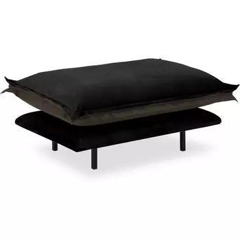 Пуф Barcelona ОГОГО (арт.850184), (Велюр,Экокожа/Черный,Коричневый) ОГОГО Обстановочка!