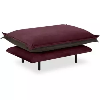 Пуф Barcelona ОГОГО (арт.850186), (Велюр,Экокожа/Бордовый,Коричневый) ОГОГО Обстановочка!