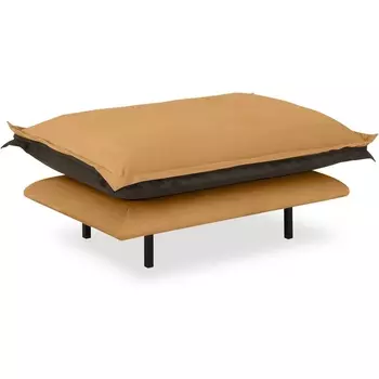 Пуф Barcelona ОГОГО (арт.850188), (Велюр,Экокожа/Коричневый,Бежевый) ОГОГО Обстановочка!