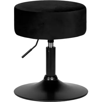 Пуф (черный велюр (MJ9-101)) Dobrin 2050_BlackBase-LM DANNY BLACK BLACK, цвет сиденья черный (MJ9-101), основания