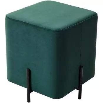 Пуф для гостиной ФЕЛИКС квадратный зеленый #19, велюр / черный каркас М-City M-City