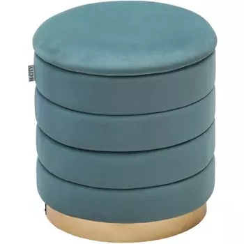 Пуф для гостиной ФРЕД бирюзовый BM-88, велюр / золотой каркас М-City M-City