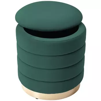 Пуф для гостиной зеленый #19, велюр / золотой каркас M-City ФРЕД 461MC04438