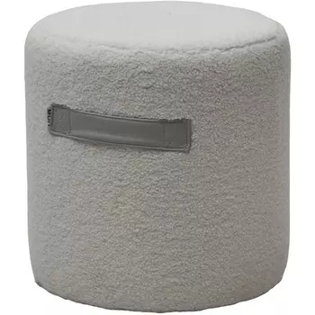 Пуф для гостиной HARTA NINI-01 Белый, teddy / TKS-07 серый, экокожа М-City M-City
