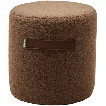 Пуф для гостиной HARTA NINI-02 Тауп, teddy / TKS-03 темно-коричневый, экокожа М-City M-City