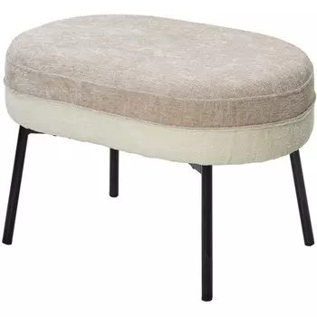 Пуф для гостиной RORY 3018-01 белый / 3018-10 бежевый, шенилл / черный каркас, ®DISAUR M-City