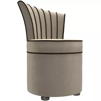 Пуф Ирис (микровельвет бежевый, кант микровельвет коричневый) Лига Диванов 29287