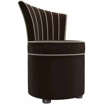 Пуф Ирис (микровельвет коричневый, кант микровельет бежевый) Лига Диванов 29289