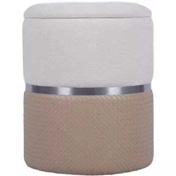 Пуф Кэрри с ящиком серебро шенилл бежевый Stool Group арт.УТ000039382