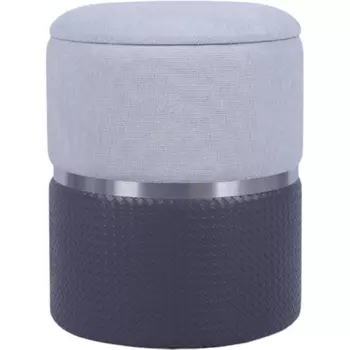 Пуф Кэрри с ящиком серебро шенилл серо-черный Stool Group арт.УТ000039383