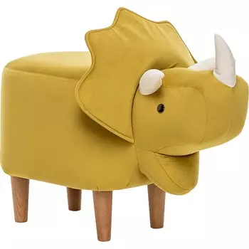 Пуф Leset Dino COMBI (Фанера,Массив дерева,Велюр/Желтый,Белый) арт.2500000127830