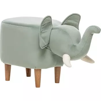 Пуф Leset Slon COMBI (Фанера,Массив дерева,Велюр/Бирюзовый,Белый) арт.2500000127823