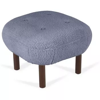 Пуф Lounge Wood ОГОГО (арт.826135), (Искусственный мех/Синий) ОГОГО Обстановочка!