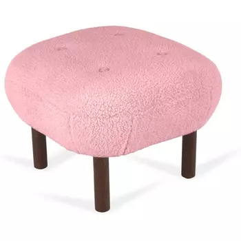 Пуф Lounge Wood ОГОГО (арт.826136), (Искусственный мех/Розовый) ОГОГО Обстановочка!