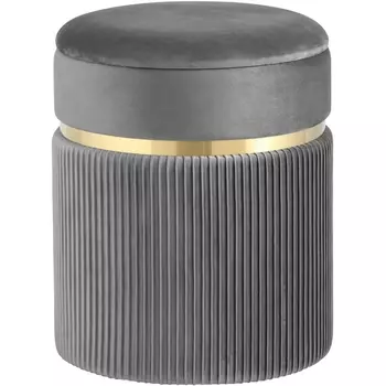 Пуф Миранда с ящиком серебро велюр серый УТ000036071 Stool Group