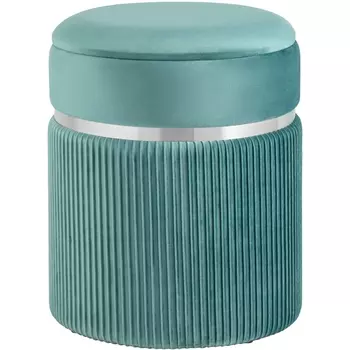 Пуф Миранда с ящиком серебро велюр светло-бирюзовый УТ000036070 Stool Group