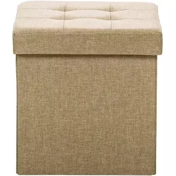 Пуф Плуто складной с крышкой, лен Бежевый Leset