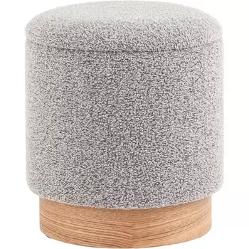 Пуф с ящиком Холли XS букле серый, Stool Group