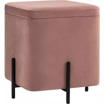 Пуф Грейс квадрат с ящиком велюр пыльно-розовый УТ000035895 Stool Group
