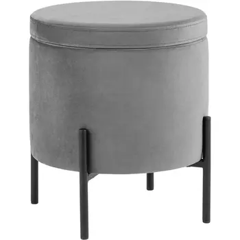 Пуф Грейс с ящиком велюр серый УТ000035889 Stool Group