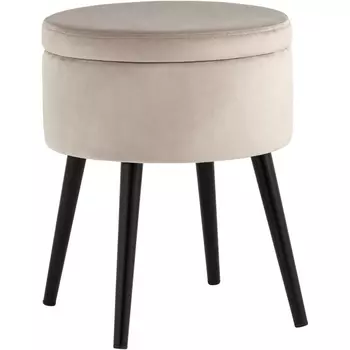 Пуф Клайс с ящиком велюр серо-бежевый УТ000035912 Stool Group