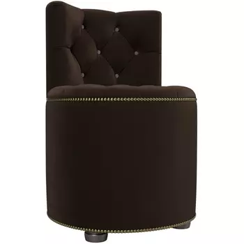 Пуф Саваж (микровельвет коричневый, пуговицы микровлеьвет бежевый) Лига Диванов 29298