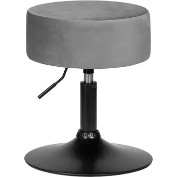 Пуф (серый велюр (MJ9-75)) Dobrin 2050_BlackBase-LM DANNY BLACK BLACK, цвет сиденья серый (MJ9-75), основания черный