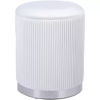 Пуф Шарлотта с ящиком серебро велюр бежевый Stool Group арт.УТ000039501