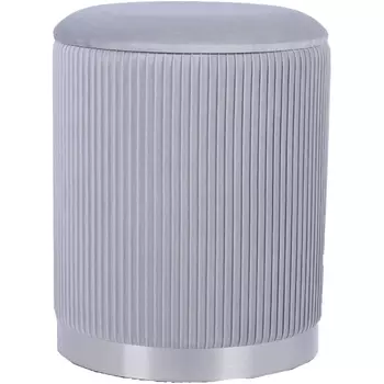 Пуф Шарлотта с ящиком серебро велюр серебристый Stool Group арт.УТ000039502