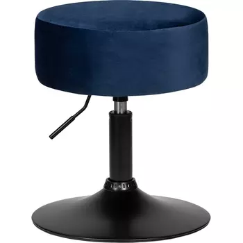 Пуф (синий велюр (MJ9-117)) Dobrin 2050_BlackBase-LM DANNY BLACK BLACK, цвет сиденья синий (MJ9-117), основания черный