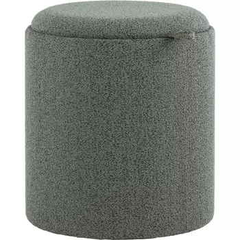 Пуф-столик с ящиком Хюгге S букле темно-серый, Stool Group