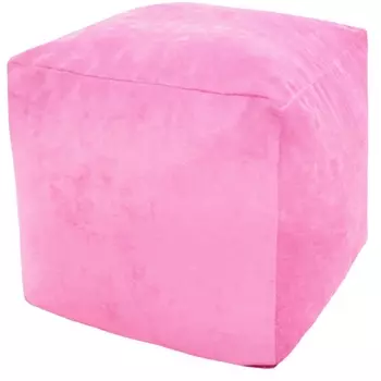 Пуфик Dreambag Куб Розовый Микровельвет (Классический) 3912601