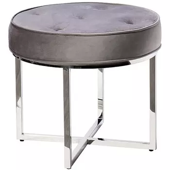 Пуфик Garda Decor 47ED-003BAN-SER (Хром/Серый)