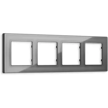 Рамка Ambrella Volt ALFA Arctic (Антрацит серый Стекло органическое) 4-ая AF580654