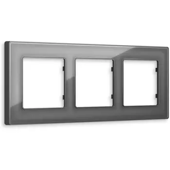 Рамка Ambrella Volt ALFA Arctic (Антрацит серый Стекло органическое) 3-ая AF580653