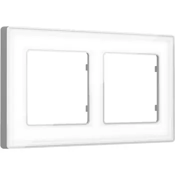 Рамка Ambrella Volt ALFA Arctic (Белый Стекло органическое/Серебро) 2-ая AF580132