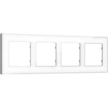 Рамка Ambrella Volt ALFA Arctic (Белый Стекло органическое/Серебро) 4-ая AF580134