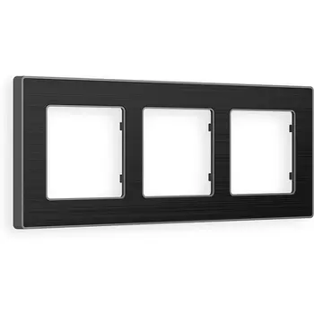 Рамка Ambrella Volt ALFA Arctic (Черный Стекло органическое/Сталь) 3-ая AF580533