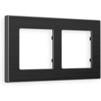 Рамка Ambrella Volt ALFA Arctic (Черный Стекло органическое/Сталь) 2-ая AF580532